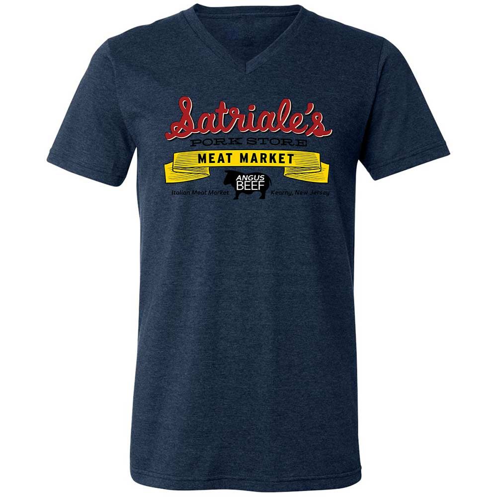 Unisex V-Neck T-Shirt - 7YVHJUXG - Heather Navy - 13
