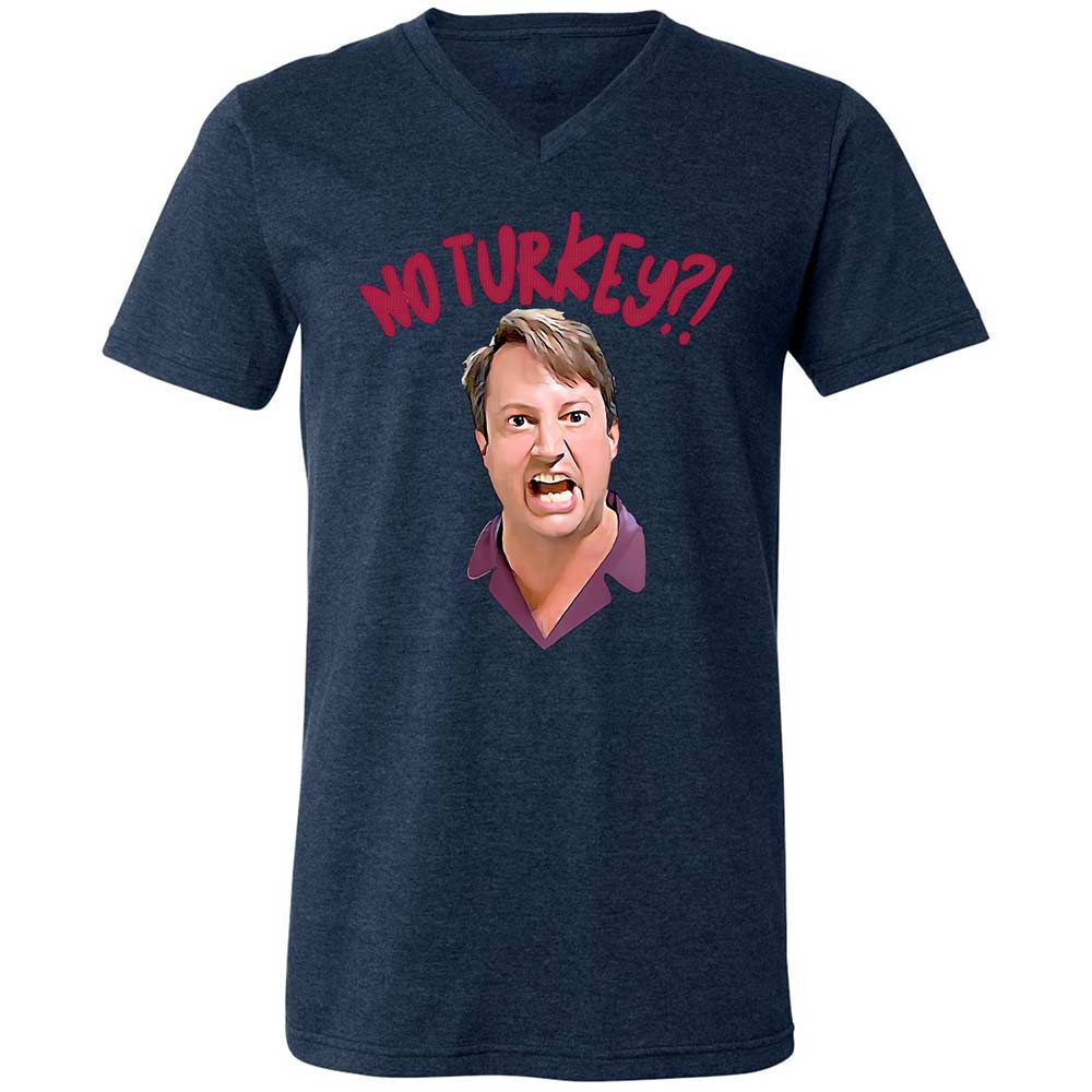 Unisex V-Neck T-Shirt - HMFGFSAA - Heather Navy - 13