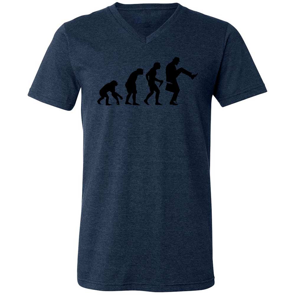 Unisex V-Neck T-Shirt - 7A2C82YS - Heather Navy - 13