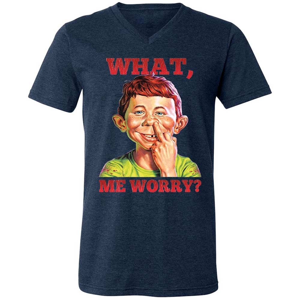 Unisex V-Neck T-Shirt - TX5KPFR3 - Heather Navy - 13