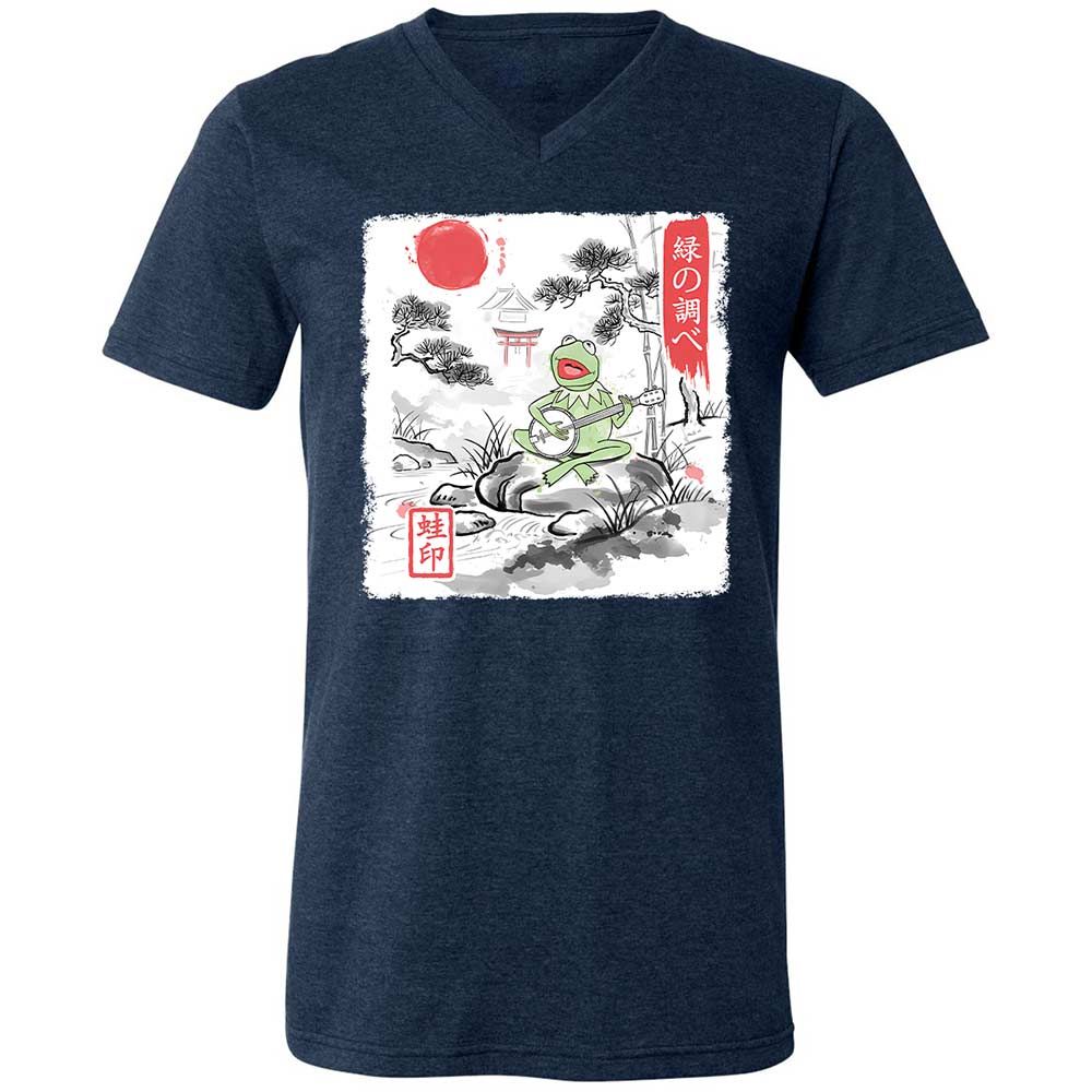 Unisex V-Neck T-Shirt - 3ML226GT - Heather Navy - 13