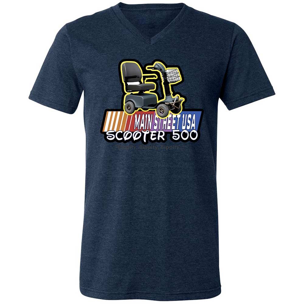Unisex V-Neck T-Shirt - 2D6AB9UB - Heather Navy - 13
