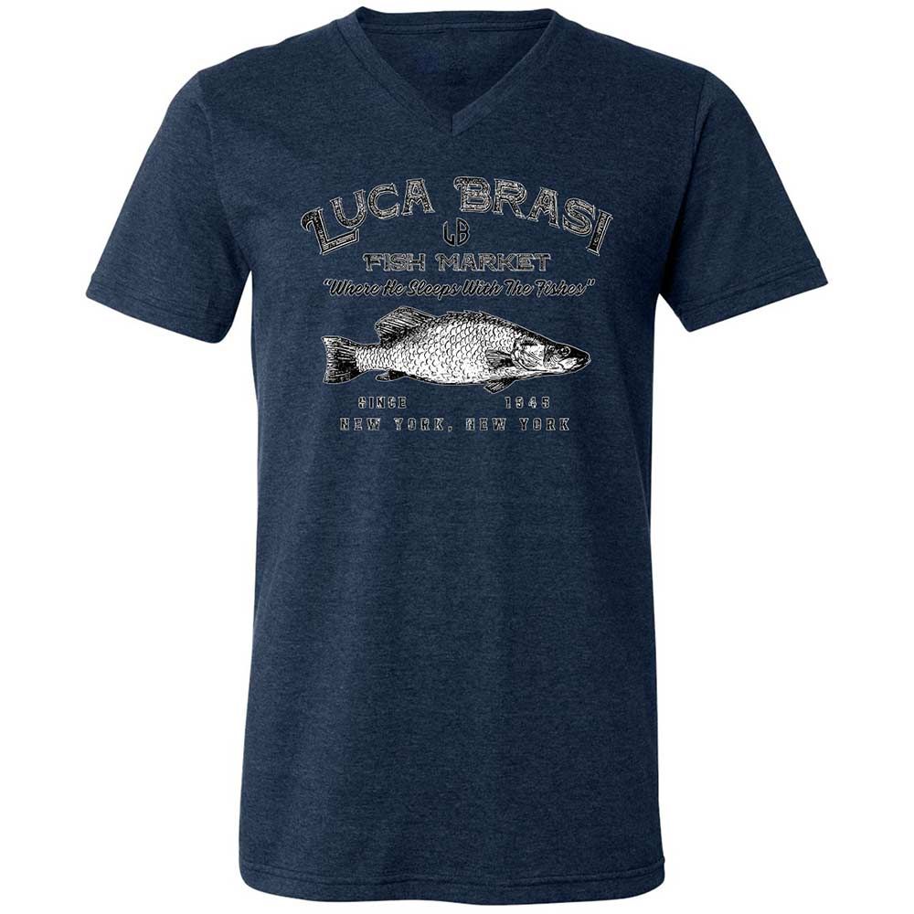 Unisex V-Neck T-Shirt - BWE1PJFW - Heather Navy - 13