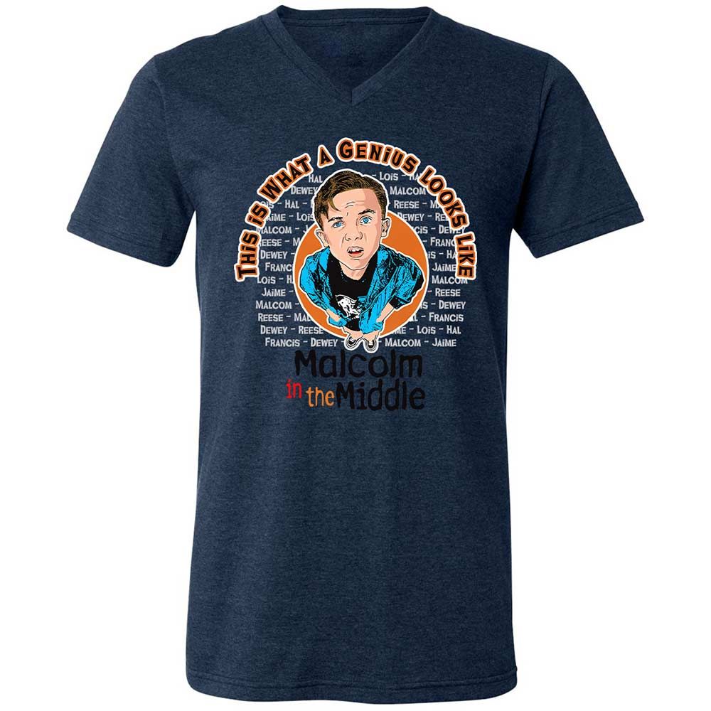 Unisex V-Neck T-Shirt - 2HJKEGH7 - Heather Navy - 13