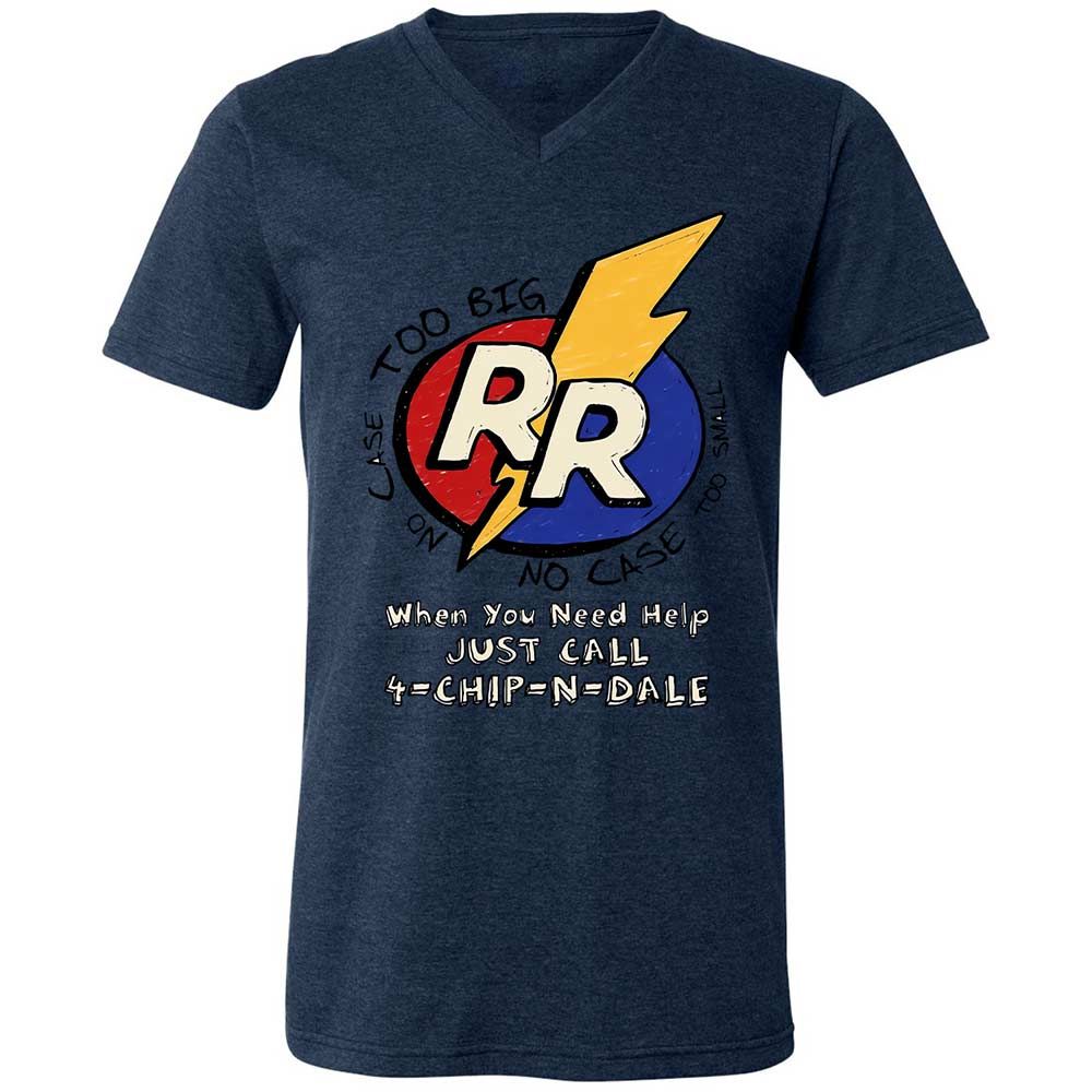 Unisex V-Neck T-Shirt - ABFAP6XQ - Heather Navy - 13