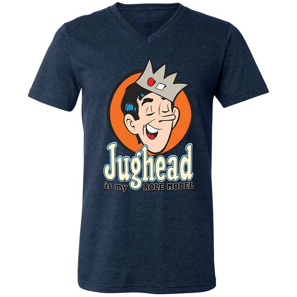 Unisex V-Neck T-Shirt - EJKURKUM - Heather Navy - 13