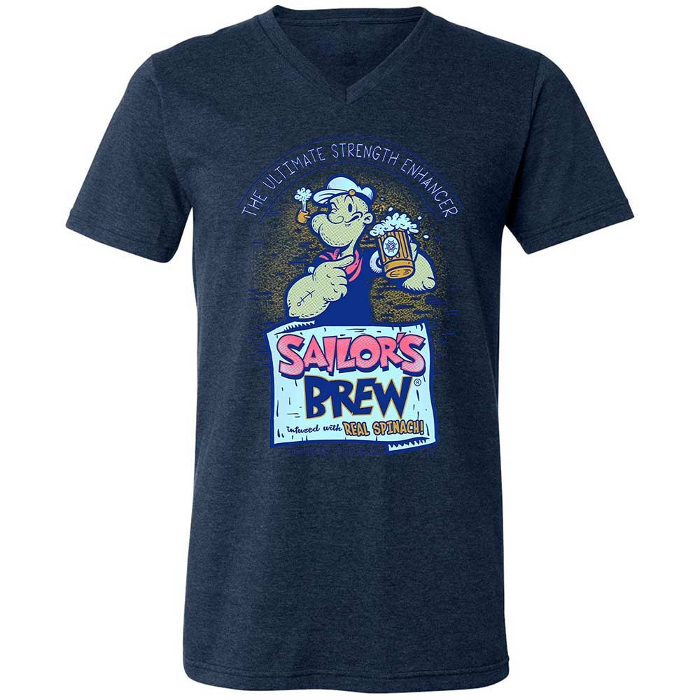 Unisex V-Neck T-Shirt - 6WMN7SPM - Heather Navy - 13