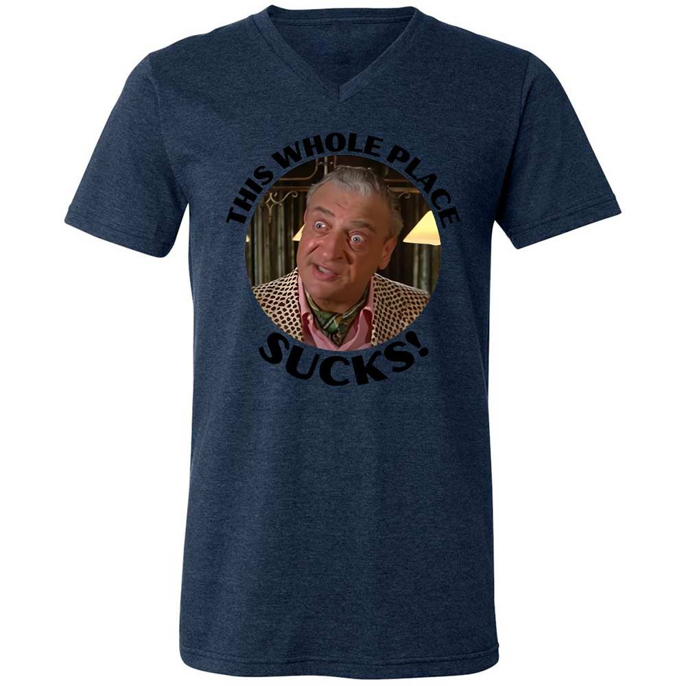 Unisex V-Neck T-Shirt - UZTSN6TW - Heather Navy - 13
