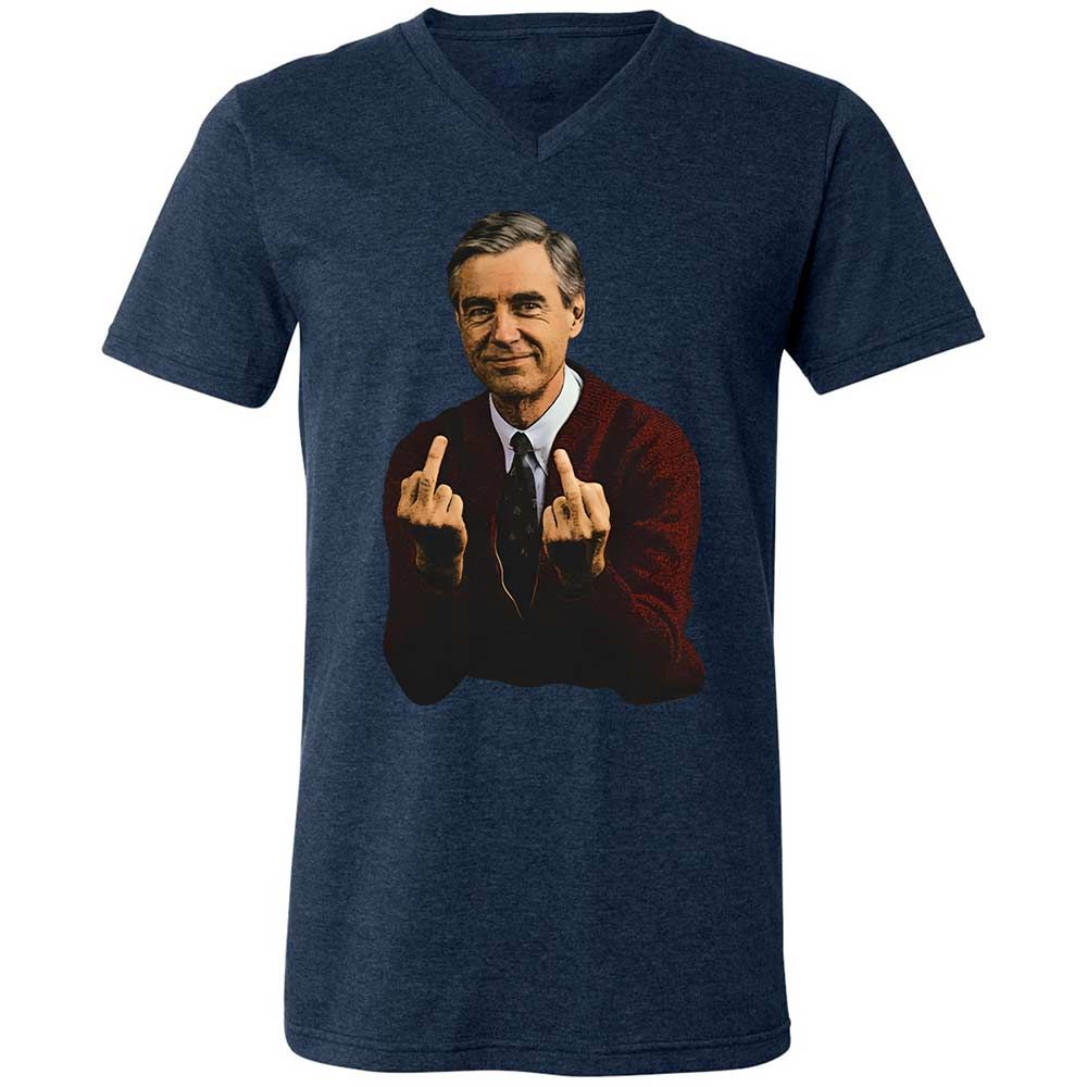 Unisex V-Neck T-Shirt - G3HW4X8U - Heather Navy - 13