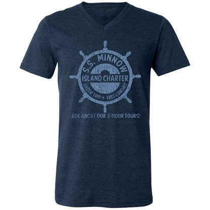 Unisex V-Neck T-Shirt - AH8PNLJ1 - Heather Navy - 13