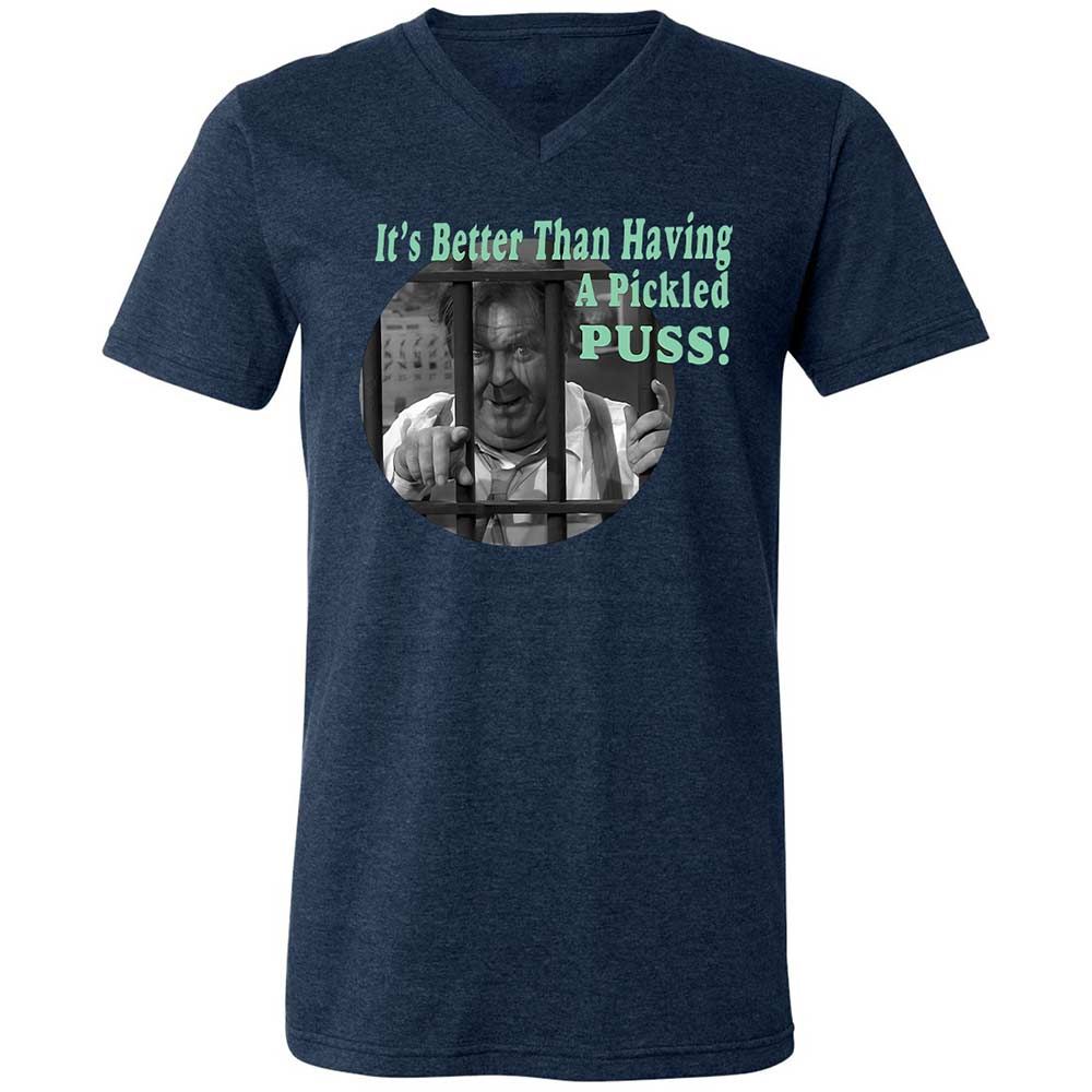 Unisex V-Neck T-Shirt - 4NK3H2BA - Heather Navy - 13