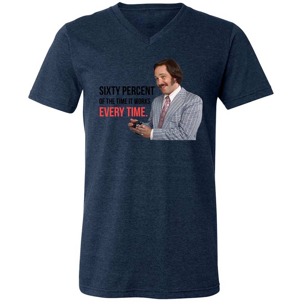 Unisex V-Neck T-Shirt - VZFYVV25 - Heather Navy - 13