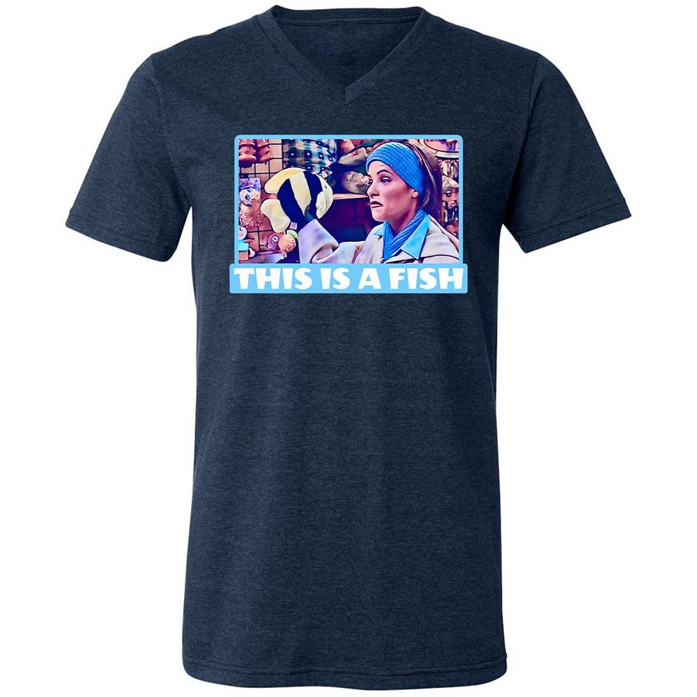Unisex V-Neck T-Shirt - 3QZSK26V - Heather Navy - 13