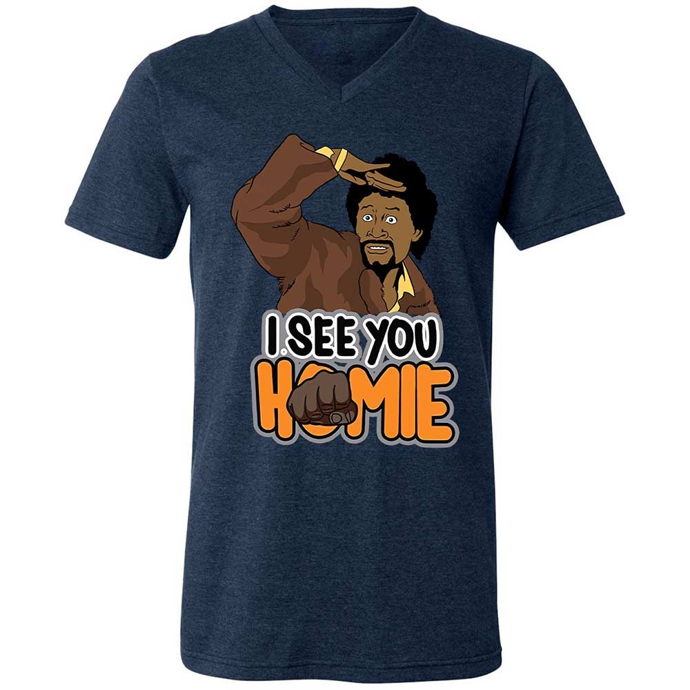 Unisex V-Neck T-Shirt - BWAZ964J - Heather Navy - 13