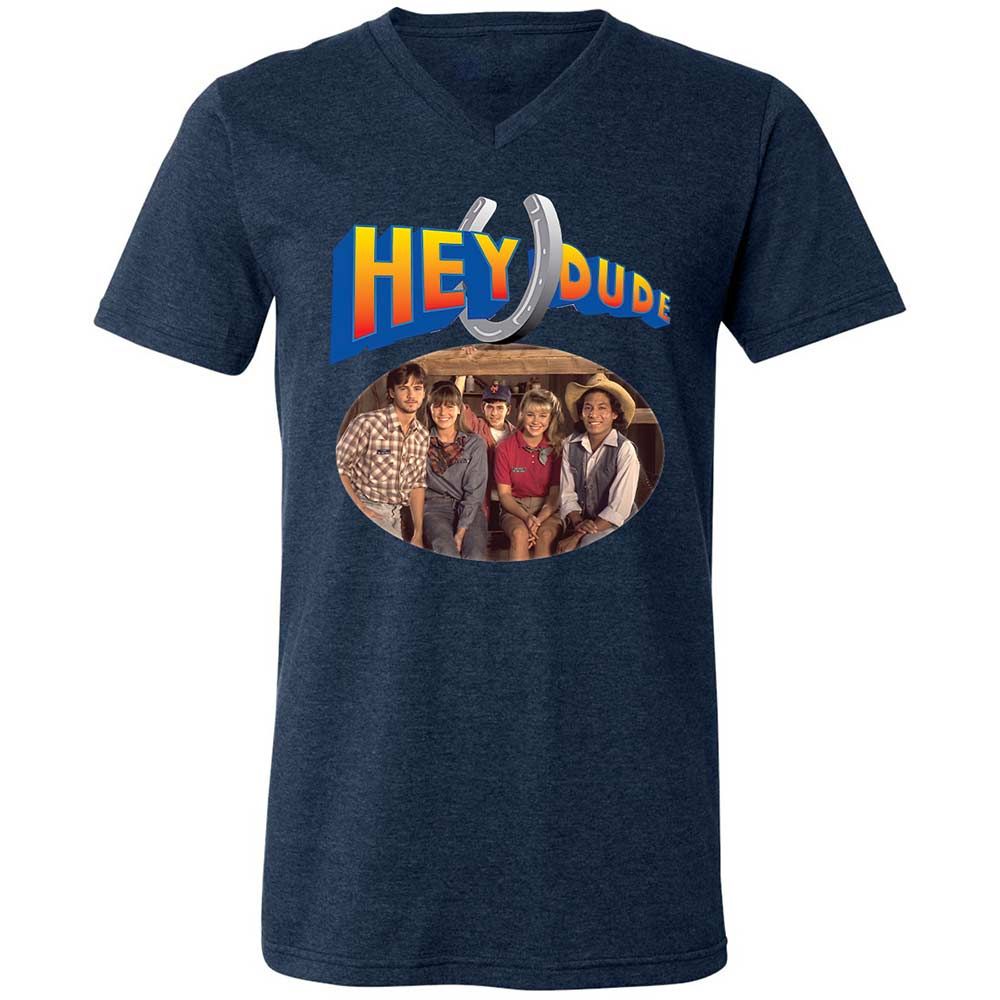 Unisex V-Neck T-Shirt - E2D4SL45 - Heather Navy - 13