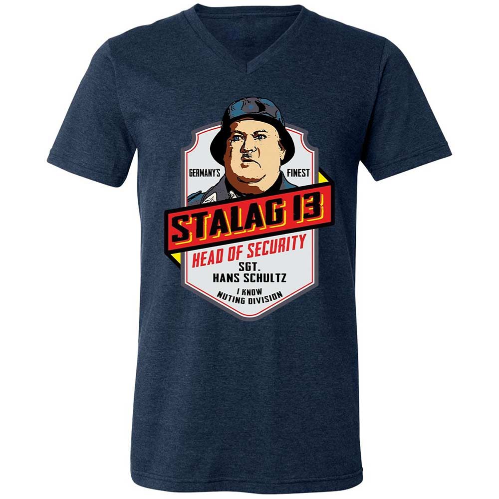 Unisex V-Neck T-Shirt - 7ATB43KP - Heather Navy - 13