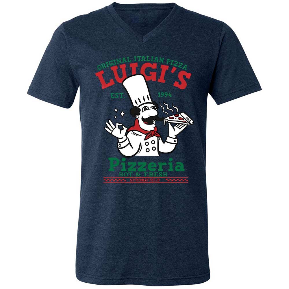 Unisex V-Neck T-Shirt - UAEK7RUU - Heather Navy - 13