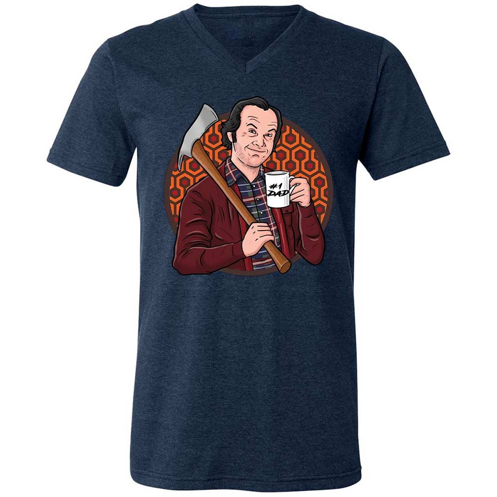 Unisex V-Neck T-Shirt - 2KUF5HJ1 - Heather Navy - 13