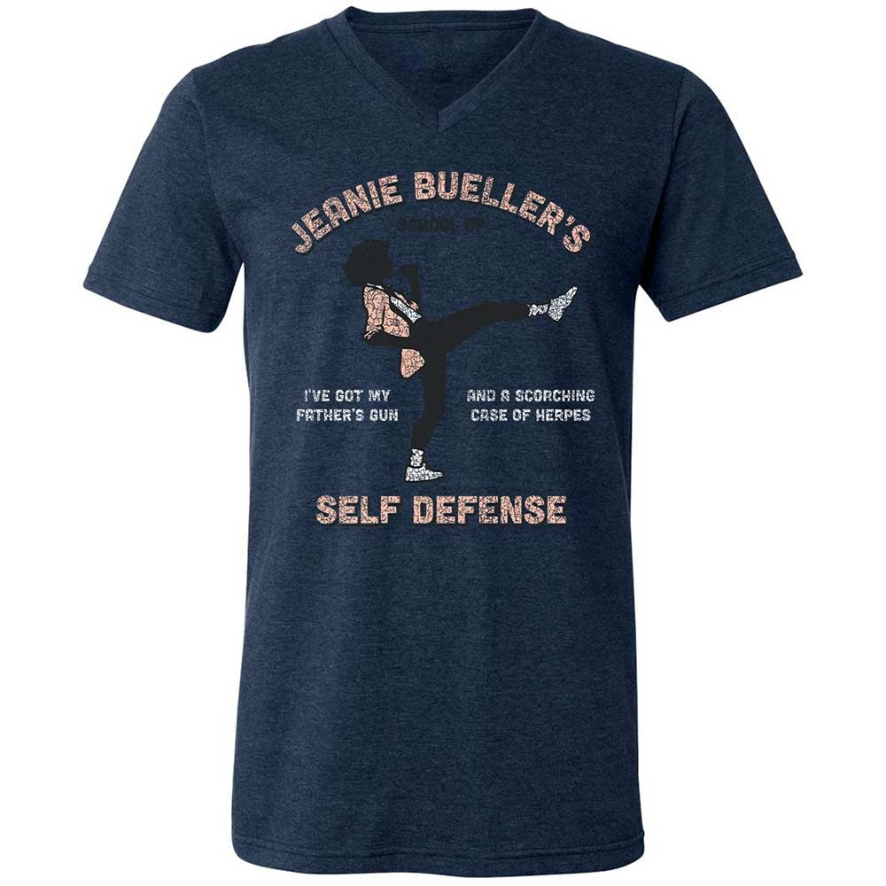 Unisex V-Neck T-Shirt - 1ZV9QU3S - Heather Navy - 13