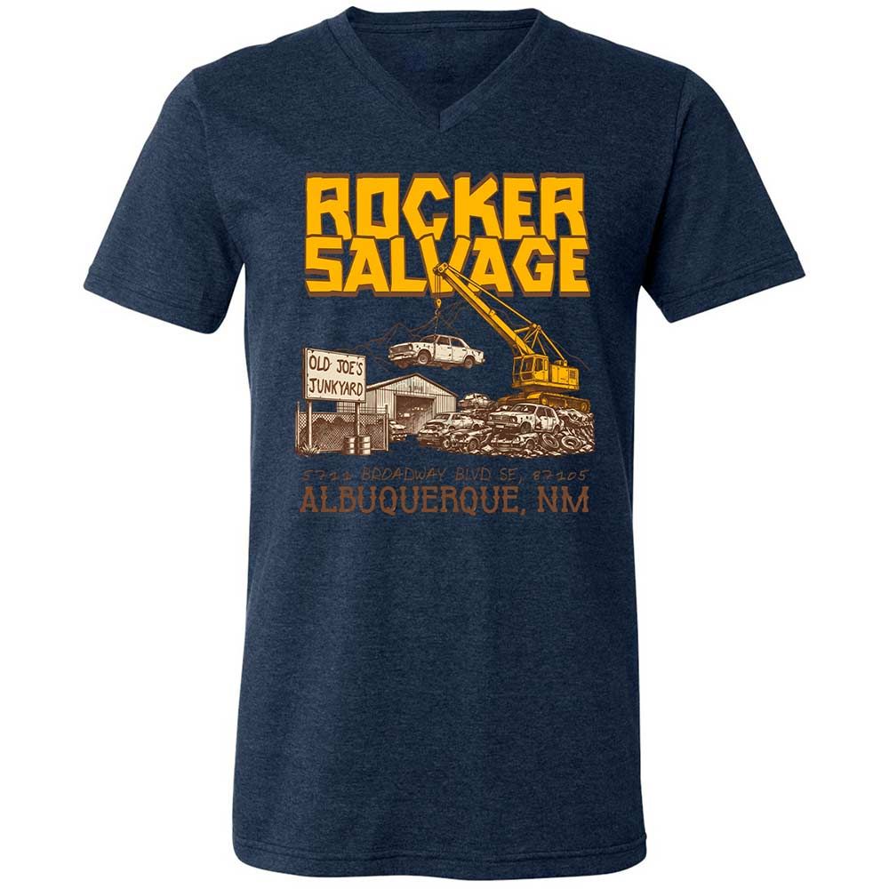 Unisex V-Neck T-Shirt - SW93D7BT - Heather Navy - 13