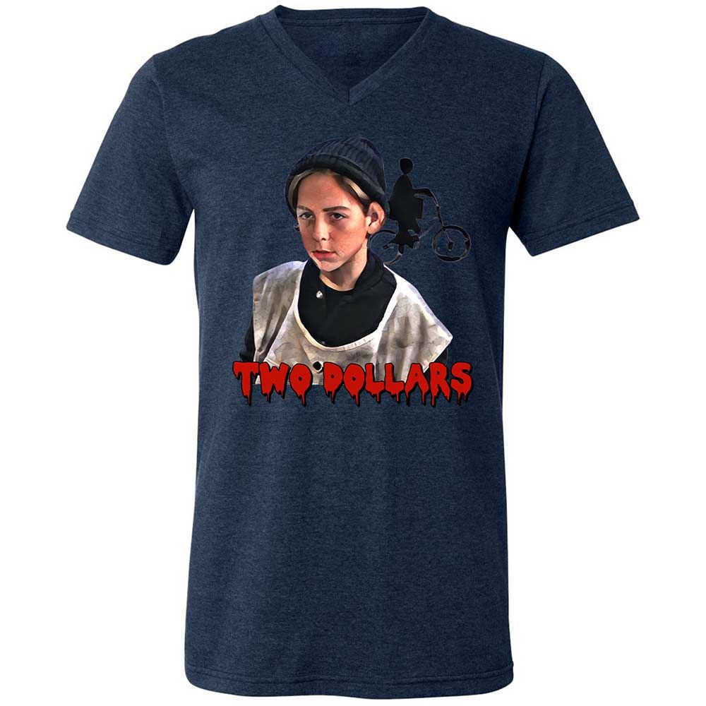 Unisex V-Neck T-Shirt - Z2UPECGS - Heather Navy - 13
