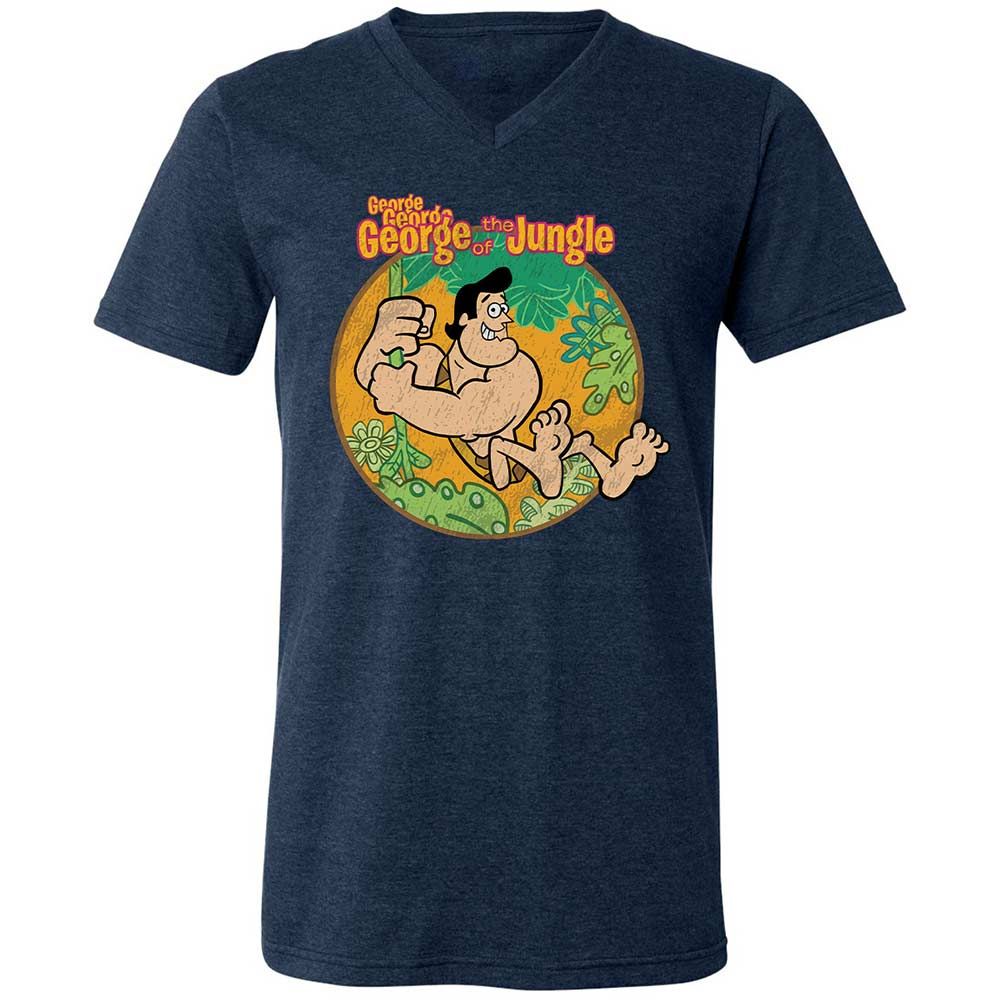 Unisex V-Neck T-Shirt - CK6KDF6D - Heather Navy - 13