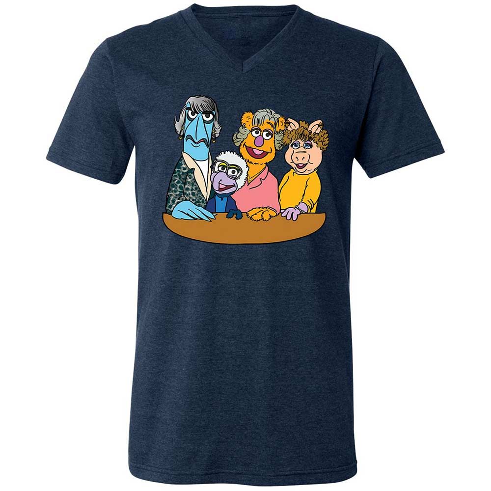 Unisex V-Neck T-Shirt - 8N91VZ57 - Heather Navy - 13
