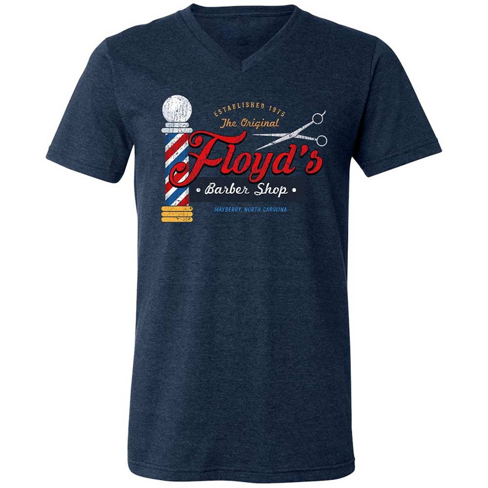 Unisex V-Neck T-Shirt - 9NQY7WGG - Heather Navy - 13