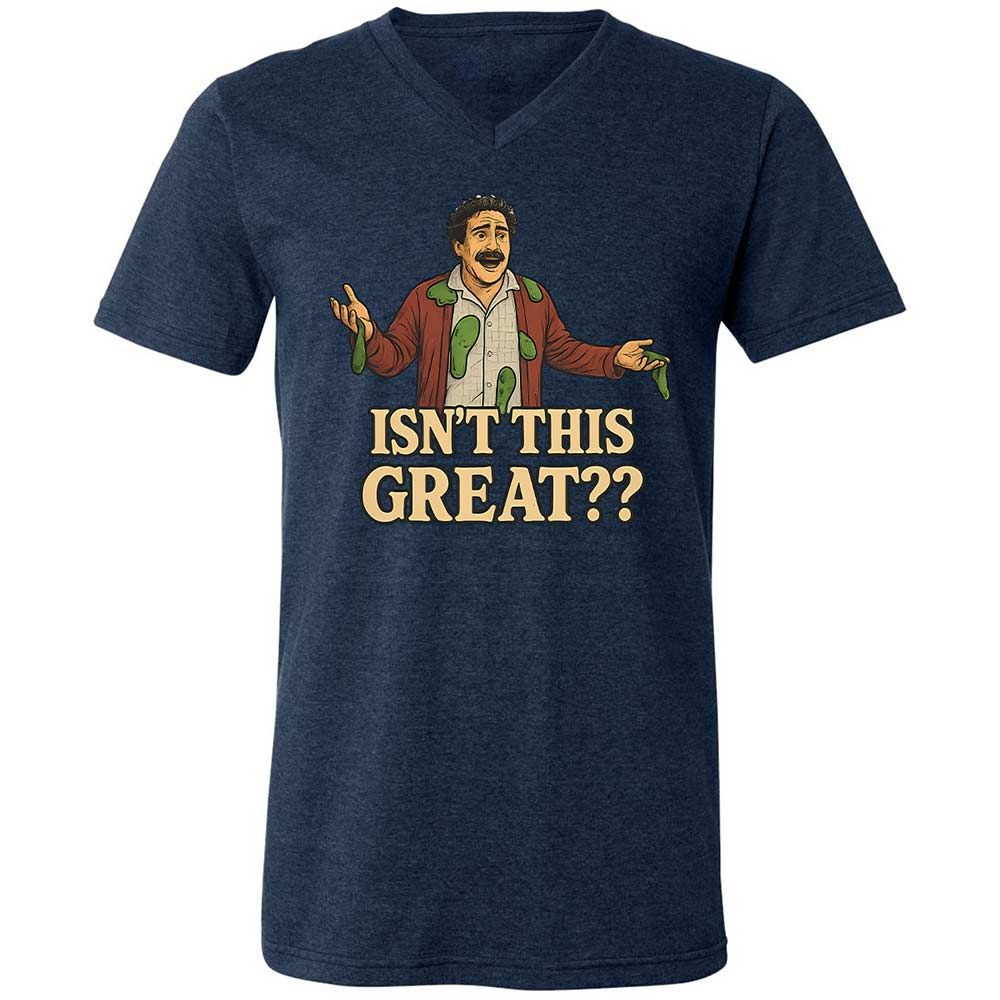 Unisex V-Neck T-Shirt - 4G936J9T - Heather Navy - 13