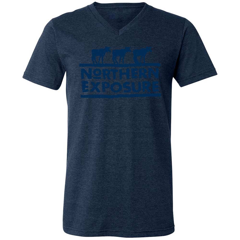 Unisex V-Neck T-Shirt - A4ZF2DLV - Heather Navy - 13