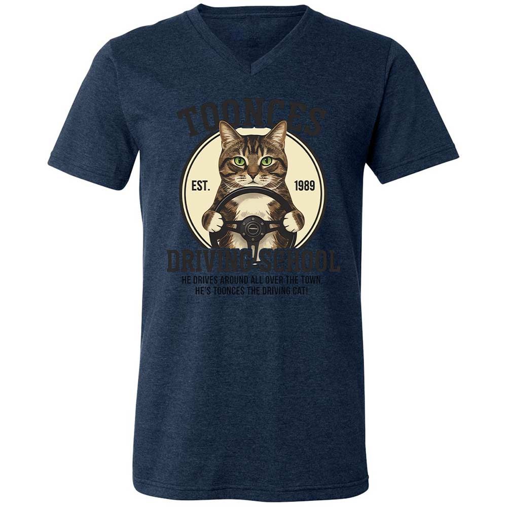 Unisex V-Neck T-Shirt - Z54PRZMU - Heather Navy - 13