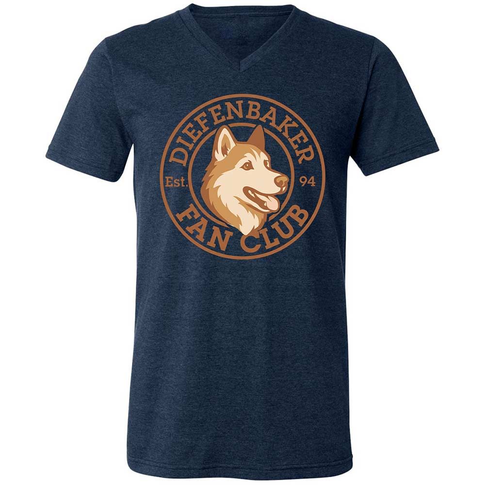Unisex V-Neck T-Shirt - RFMCS77Z - Heather Navy - 13
