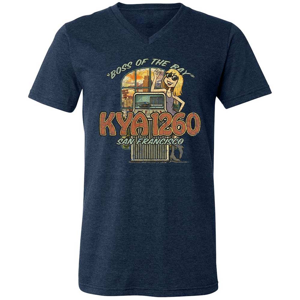 Unisex V-Neck T-Shirt - KR8AK6H4 - Heather Navy - 13