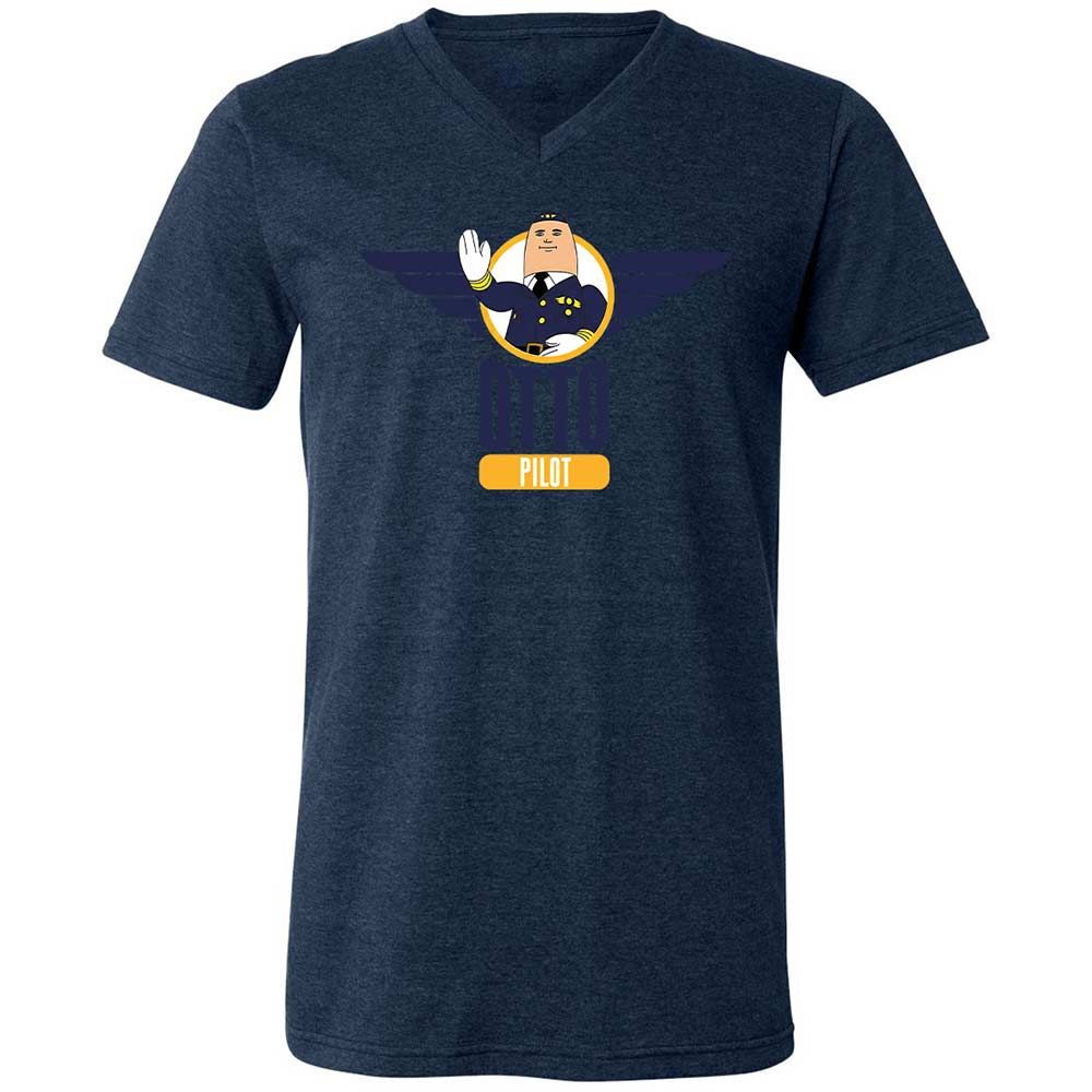 Unisex V-Neck T-Shirt - KZBQSWRY - Heather Navy - 13