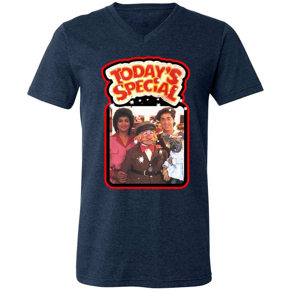 Unisex V-Neck T-Shirt - 3SAXVY7Q - Heather Navy - 13