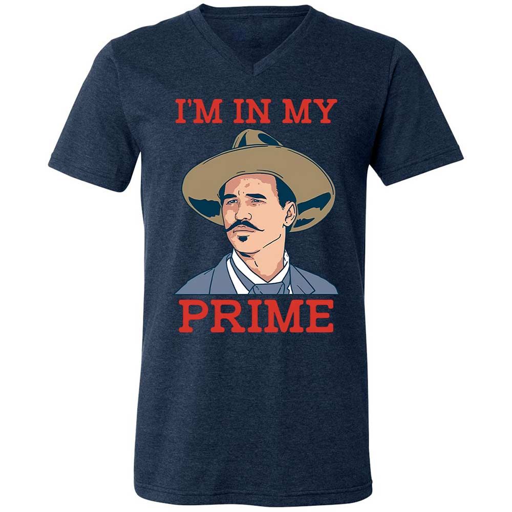 Unisex V-Neck T-Shirt - W8FH271Q - Heather Navy - 13