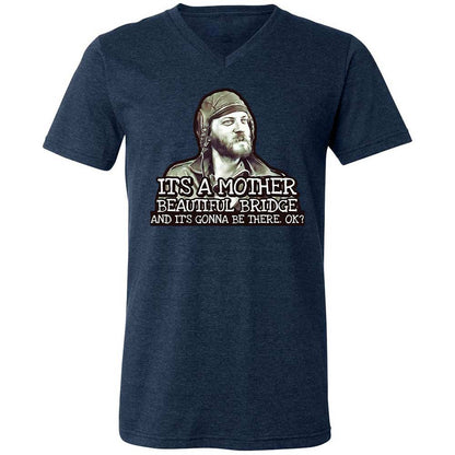Unisex V-Neck T-Shirt - SF9JU4QY - Heather Navy - 13