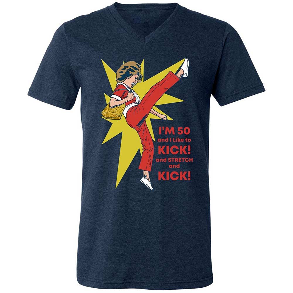 Unisex V-Neck T-Shirt - 4TNNU7HN - Heather Navy - 13
