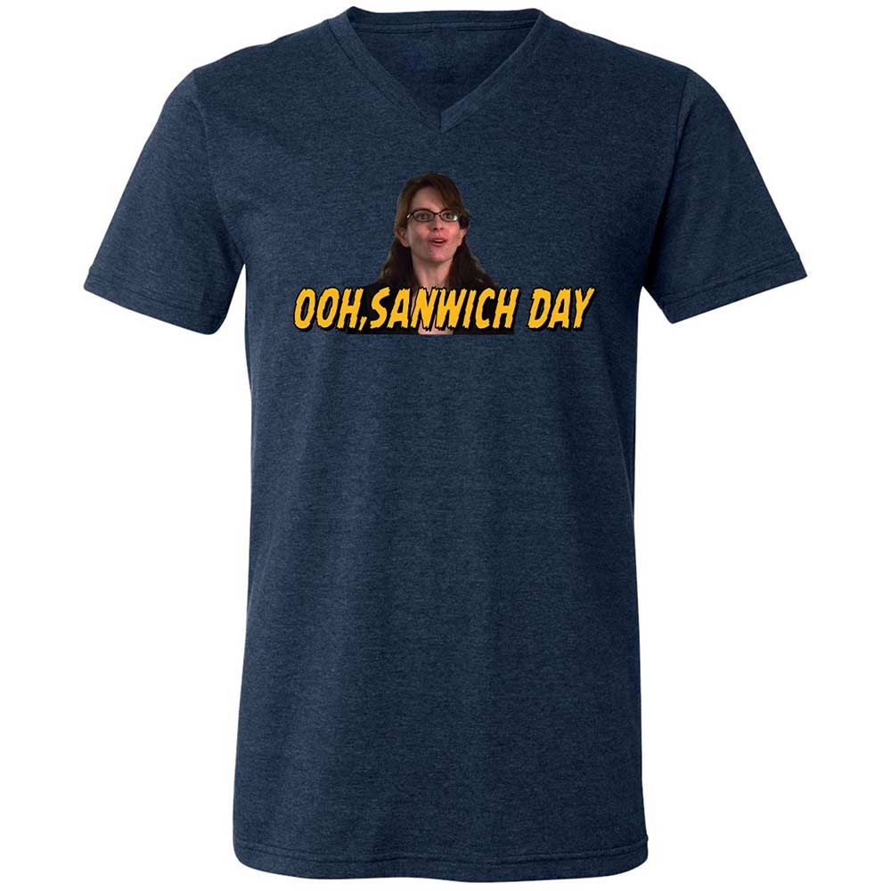 Unisex V-Neck T-Shirt - 48DX2SFB - Heather Navy - 13