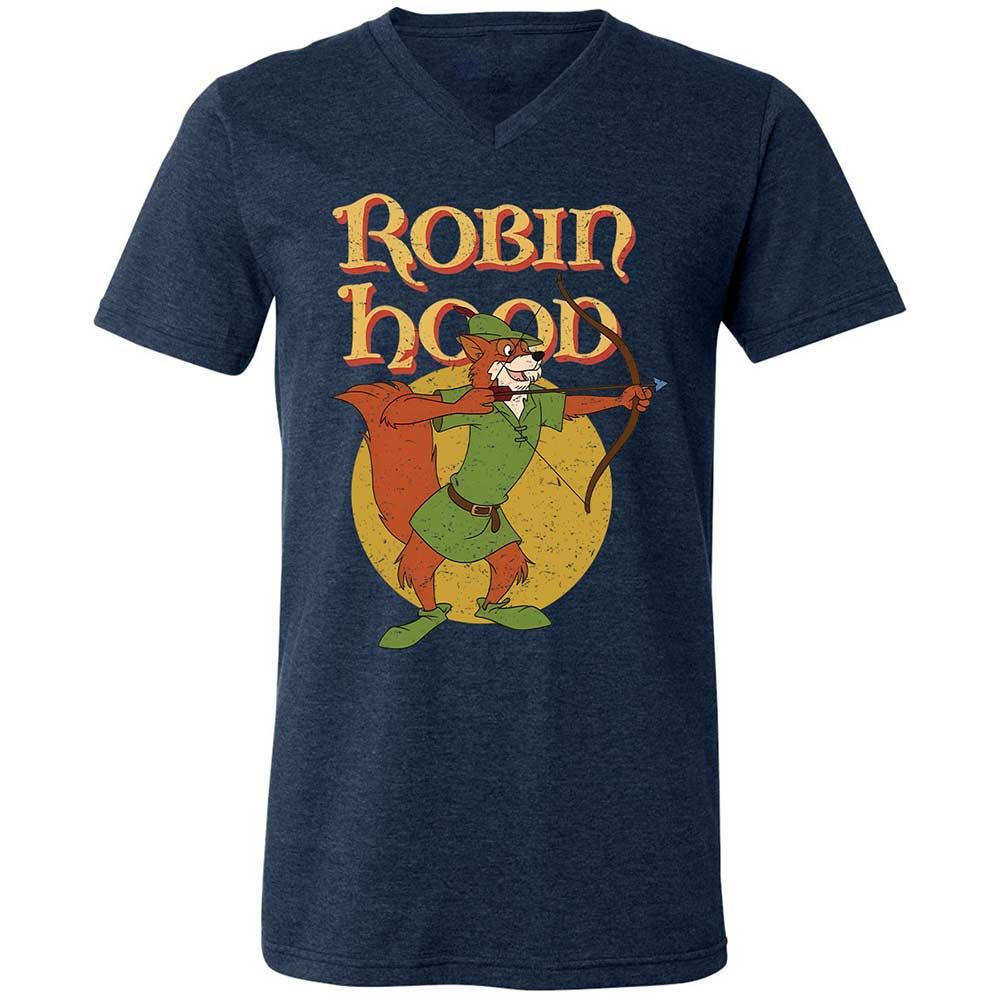 Unisex V-Neck T-Shirt - 74LK12LN - Heather Navy - 13