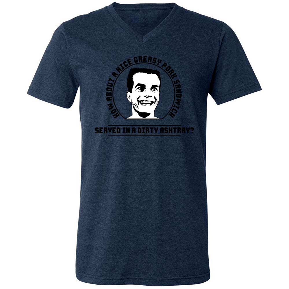 Unisex V-Neck T-Shirt - 627AC5LQ - Heather Navy - 13