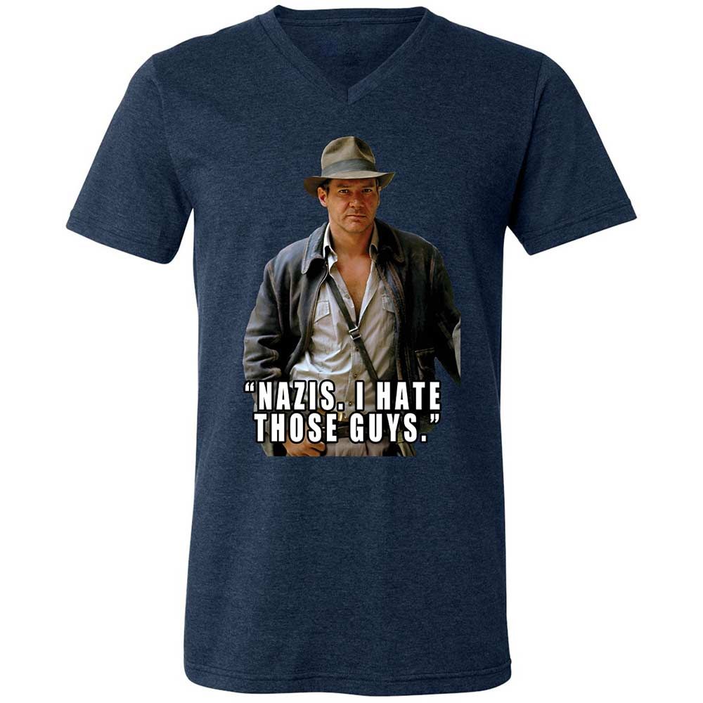 Unisex V-Neck T-Shirt - 6XPY7FB8 - Heather Navy - 13