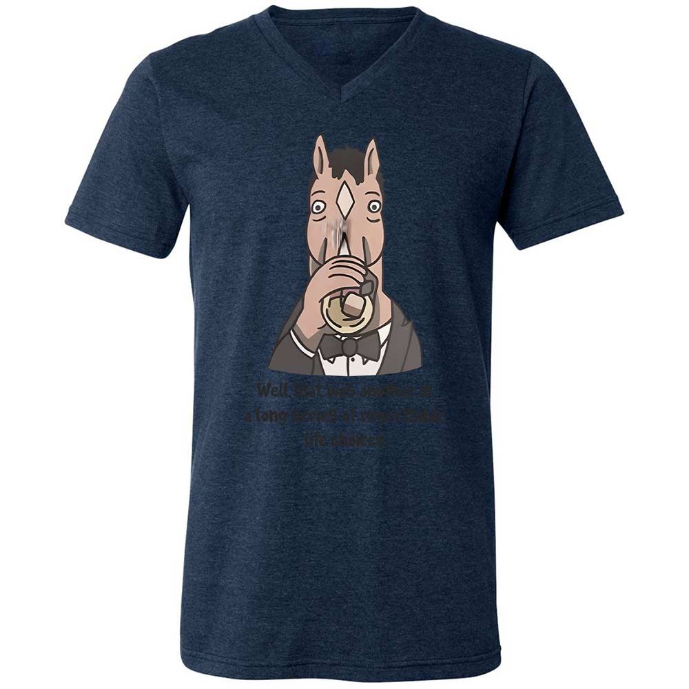 Unisex V-Neck T-Shirt - HMTDMAC6 - Heather Navy - 13