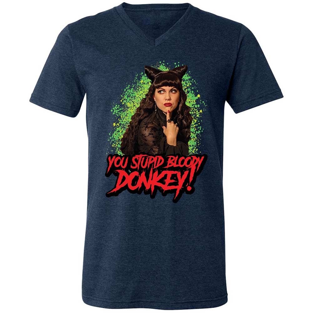 Unisex V-Neck T-Shirt - HX5DU2ZS - Heather Navy - 13