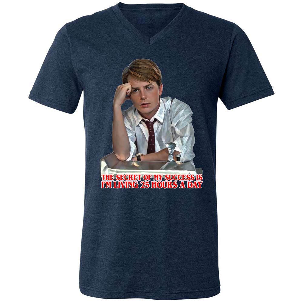 Unisex V-Neck T-Shirt - 99Q39PWJ - Heather Navy - 13