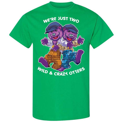 Two wild & crazy otters - Irish Green - 13
