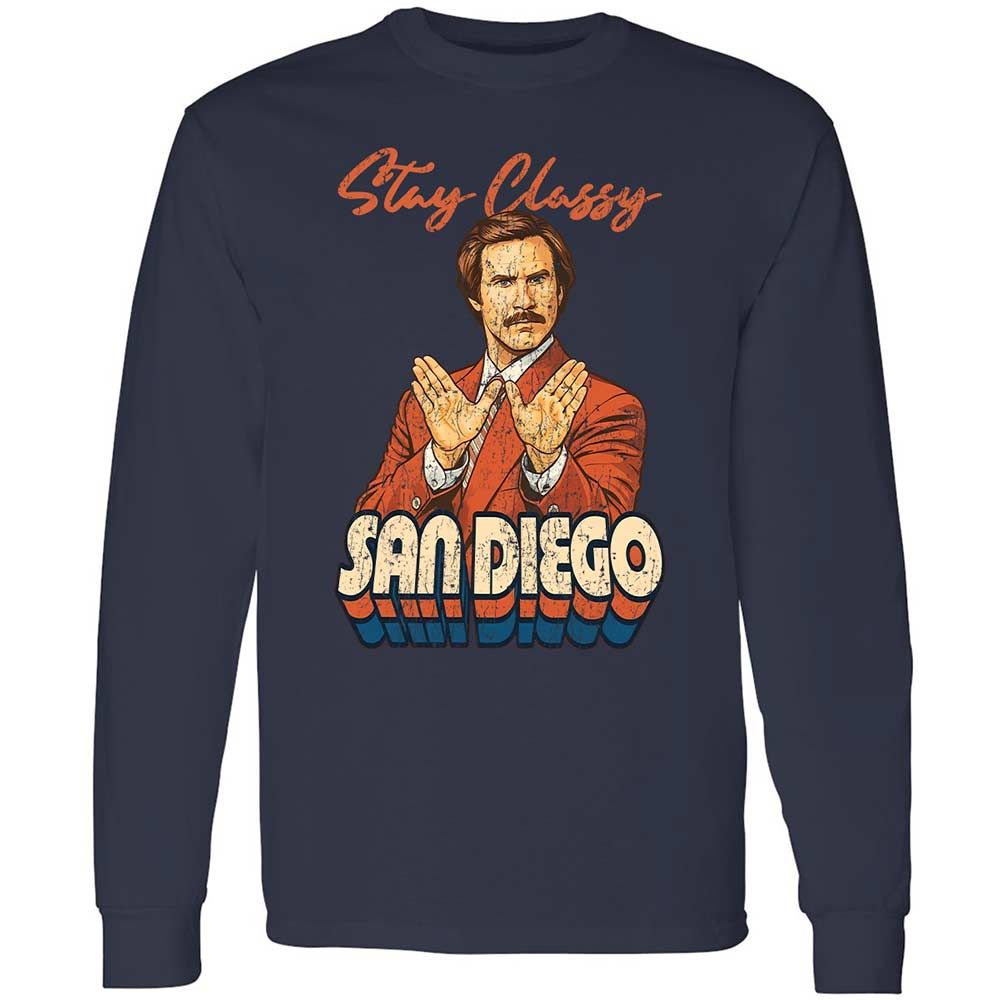 Long Sleeve T-Shirt - L2FTJ4X9 - Navy - 13