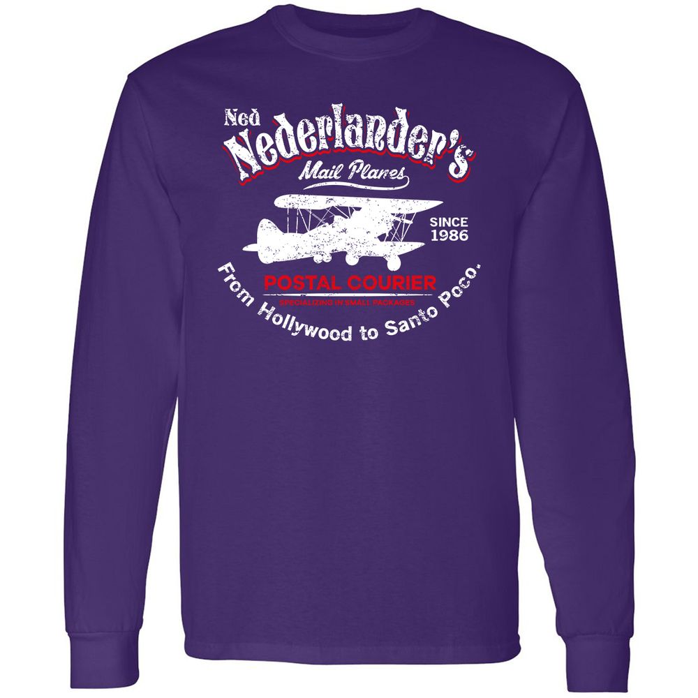 Long Sleeve T-Shirt - W9KPQUZS - Purple - 13