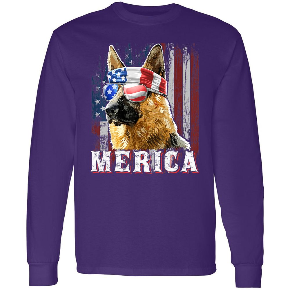 Long Sleeve T-Shirt - XJK7NJYM - Purple - 13
