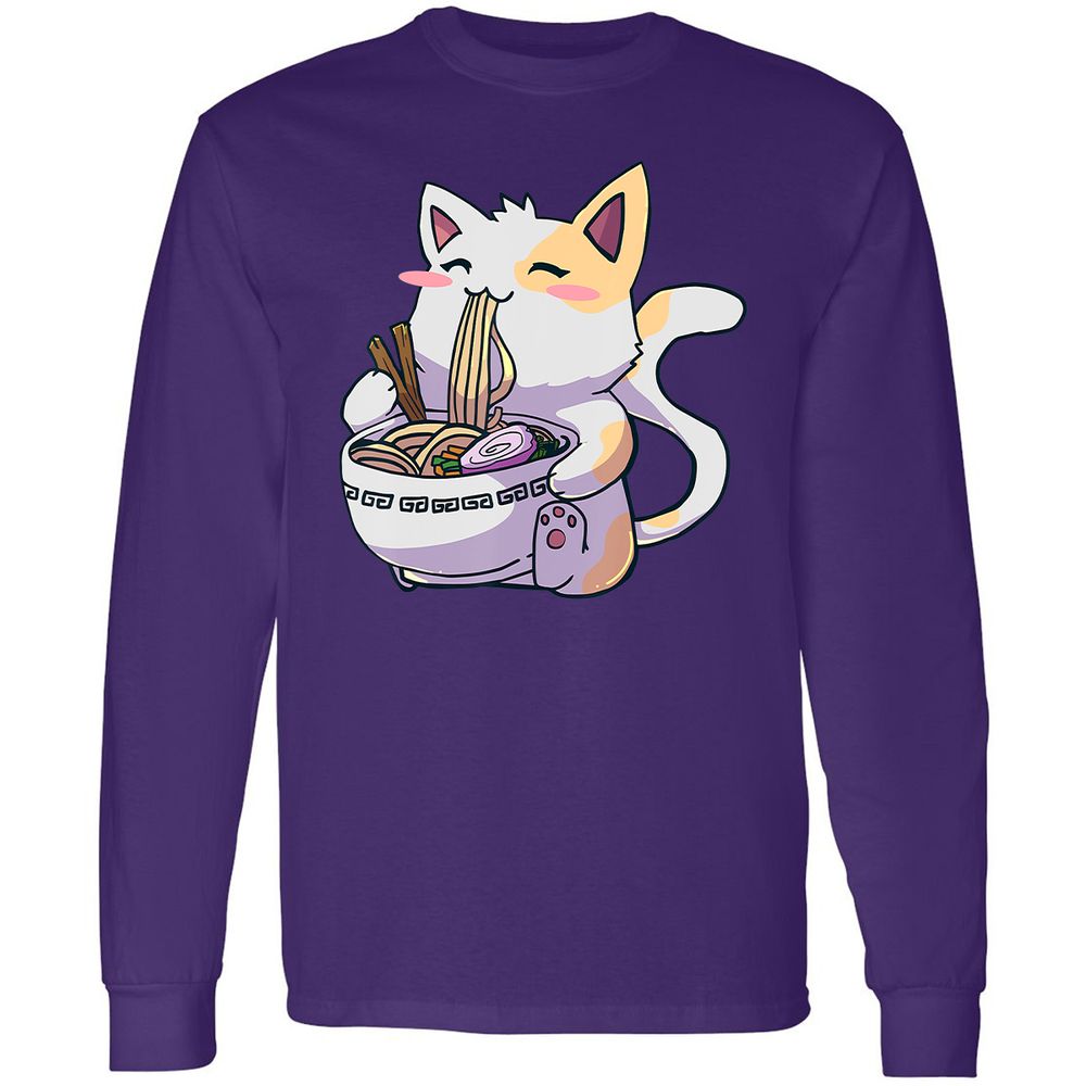 Long Sleeve T-Shirt - WQDTM5V4 - Purple - 13